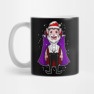 Cute Kawaii Vampire in Snow wearing Santa Hat Hallowxmas Mug